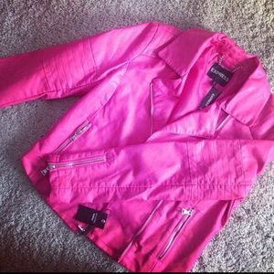 Pink faux leather jacket